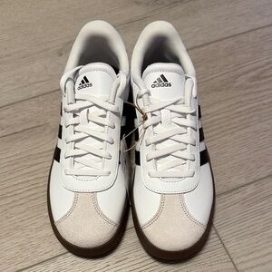 Adidas VL Court Men's White Sneakers with Black Stripes